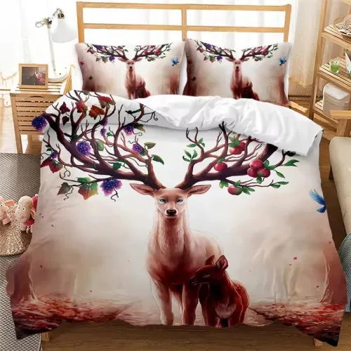 Father And Son Deer Print Bed Set