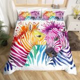 Watercolor Zebra Print Bed Set