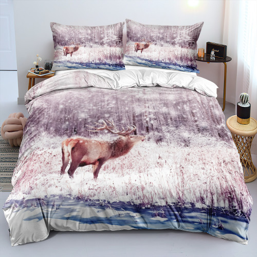 Cute Deer Print Bed Set