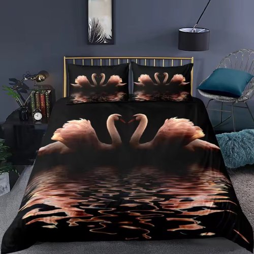 Fairy Swan Couples Print Bed Set
