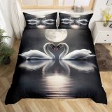 Swan Lake Moon Print Bed Set