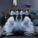 Fairy Swan Couples Print Bed Set