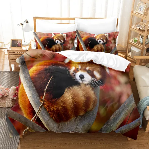 Cute Red Pandas Print Bed Set