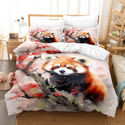 Watercolor Red Panda Bed Set