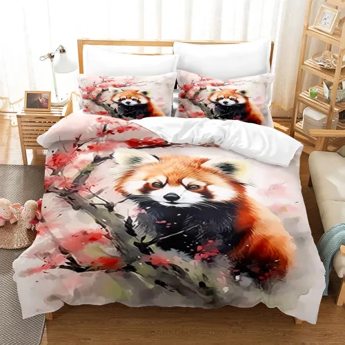 Watercolor Red Panda Bed Set