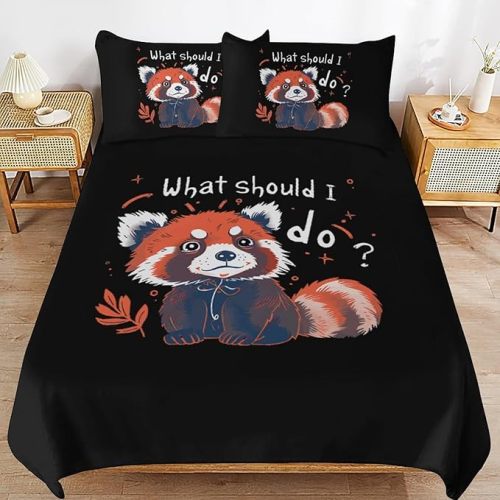 What Should I Do Red Panda Bed Set