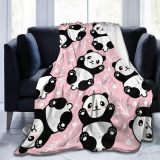Cute Cartoon Panda Print Blanket