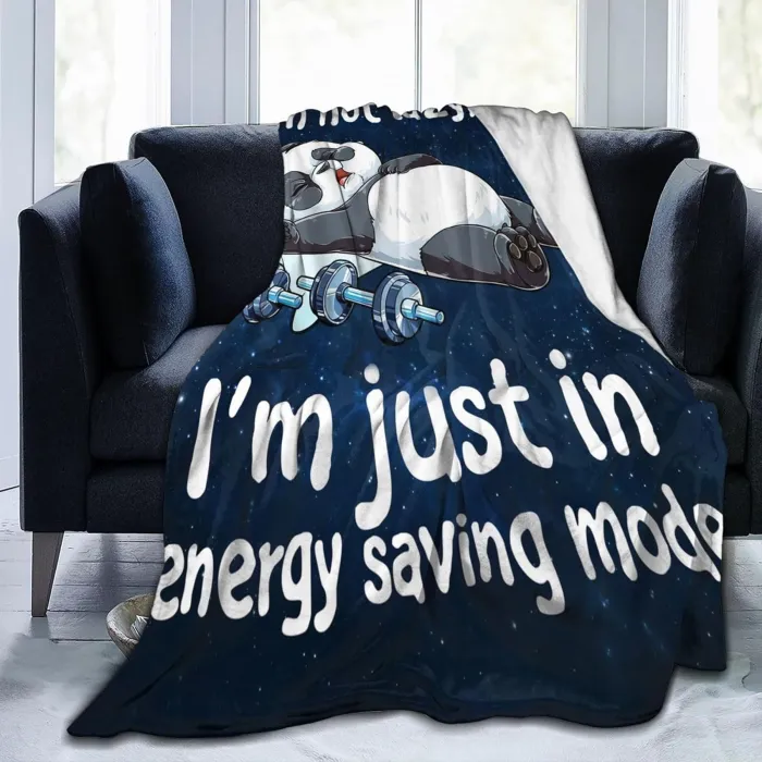 I'm Not Lazy Panda Blanket
