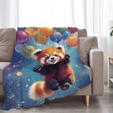 Balloons Red Panda Print Blanket