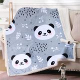 Cartoon Panda Head Print Blanket