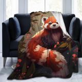 Cartoon Red Panda Print Blanket