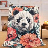 Blossom Giant Panda Print Blanket