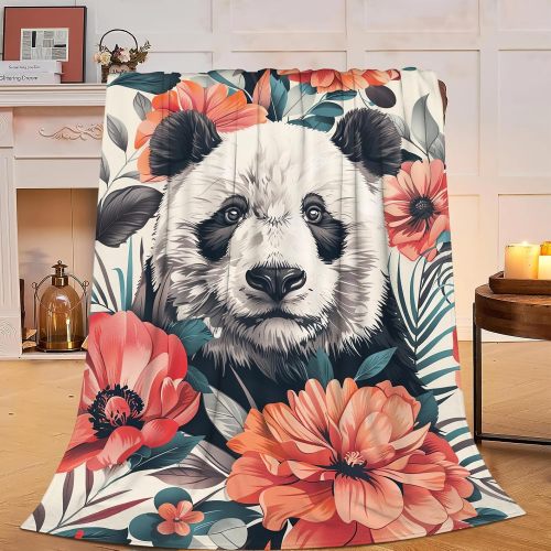 Blossom Giant Panda Print Blanket