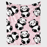 Cute Cartoon Panda Print Blanket