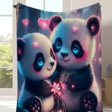 Lovely Pandas Flannel Blanket
