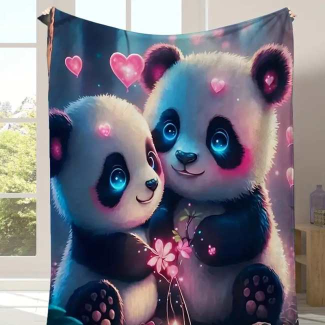 Lovely Pandas Flannel Blanket