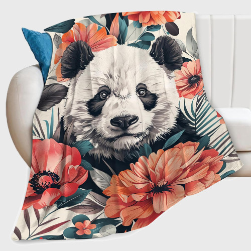 Blossom Giant Panda Print Blanket