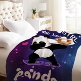 Just A Girl Who Loves Panda Print Blanket