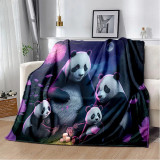 Panda Family Flannel Blanket