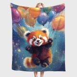 Balloons Red Panda Print Blanket