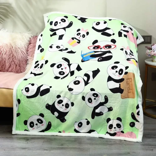 Cartoon Panda Print Blanket