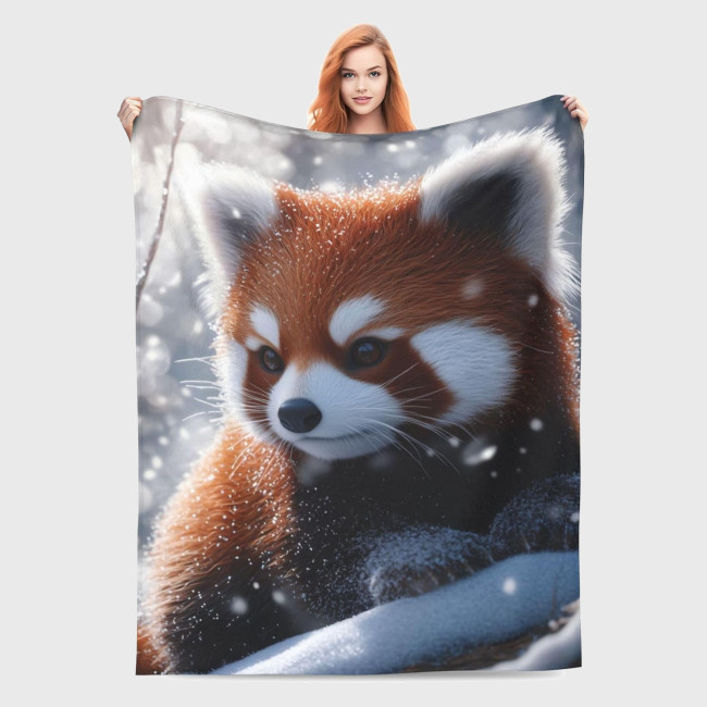 Red Panda Print Blanket