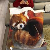 Red Panda Flannel Blanket