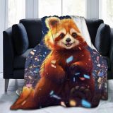 Kawaii Red Panda Print Blanket