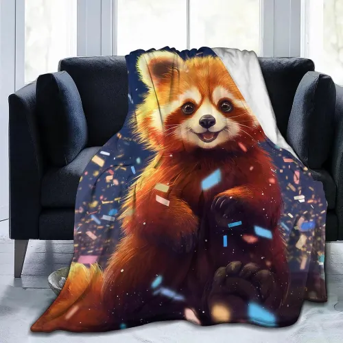 Kawaii Red Panda Print Blanket