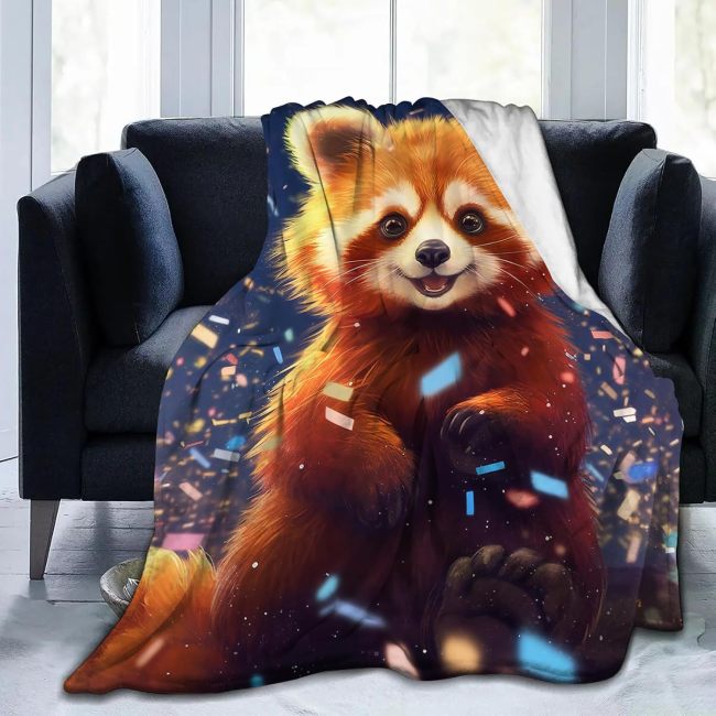 Kawaii Red Panda Print Blanket