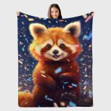 Kawaii Red Panda Print Blanket