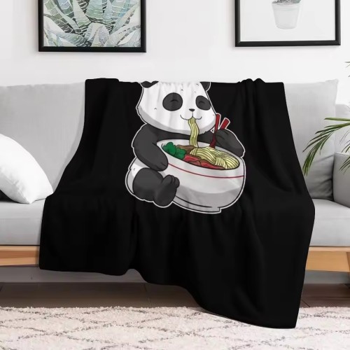 Eating Noodles Panda Blanket