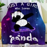 Just A Girl Who Loves Panda Print Blanket