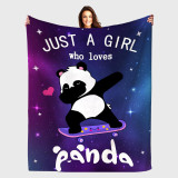 Just A Girl Who Loves Panda Print Blanket