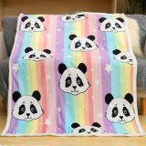 Rainbow Stars Panda Head Blanket