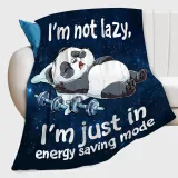 I'm Not Lazy Panda Blanket