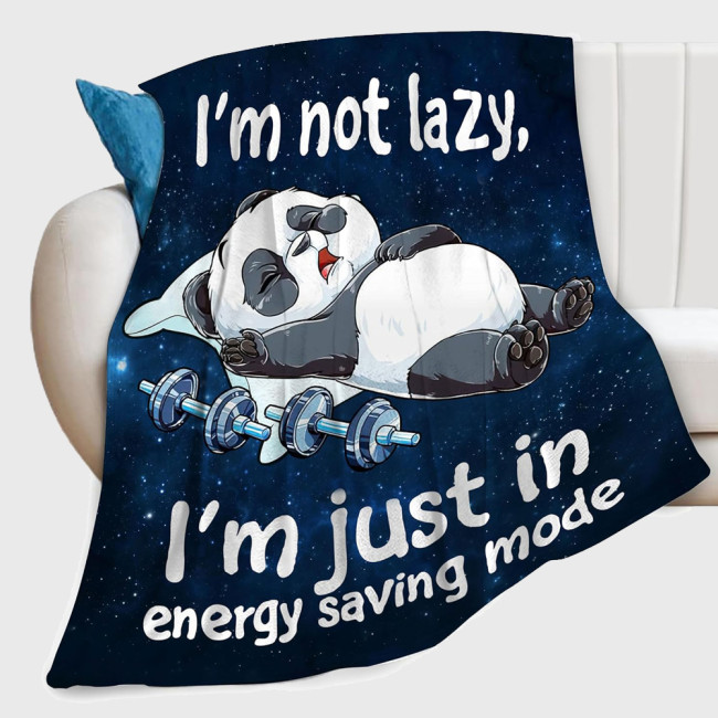 I'm Not Lazy Panda Blanket