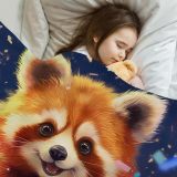 Kawaii Red Panda Print Blanket
