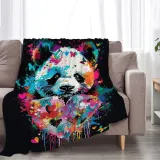 Colorful Panda Print Blanket