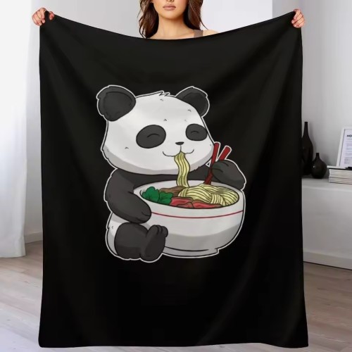 Eating Noodles Panda Blanket