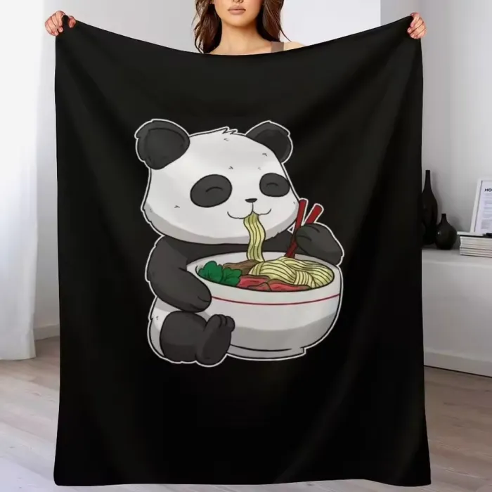 Eating Noodles Panda Blanket