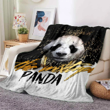 Panda Print Plush Blanket