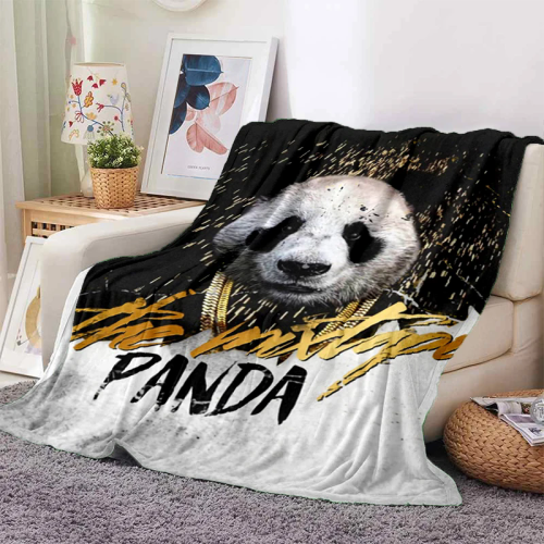 Panda Print Plush Blanket