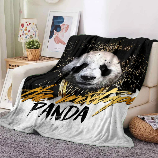 Panda Print Plush Blanket