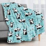 Cartoon Pandas Print Blanket