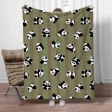 Camo Panda Print Blanket