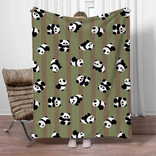 Camo Panda Print Blanket