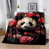 Floral Panda Print Blanket
