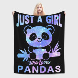 Just A Girl Who Loves Panda Print Blanket