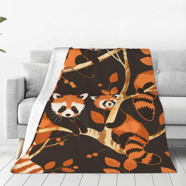 Lovely Red Panda Print Blanket